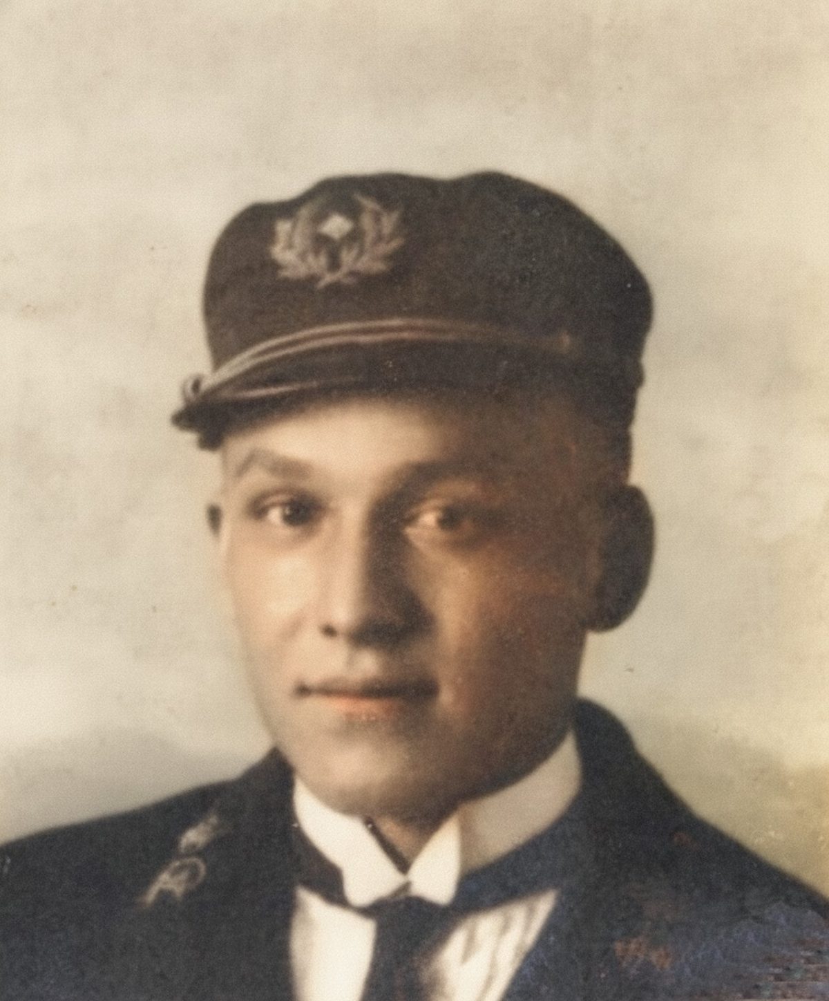 After: 1925 portrait — yellowing and sun-fading corrected